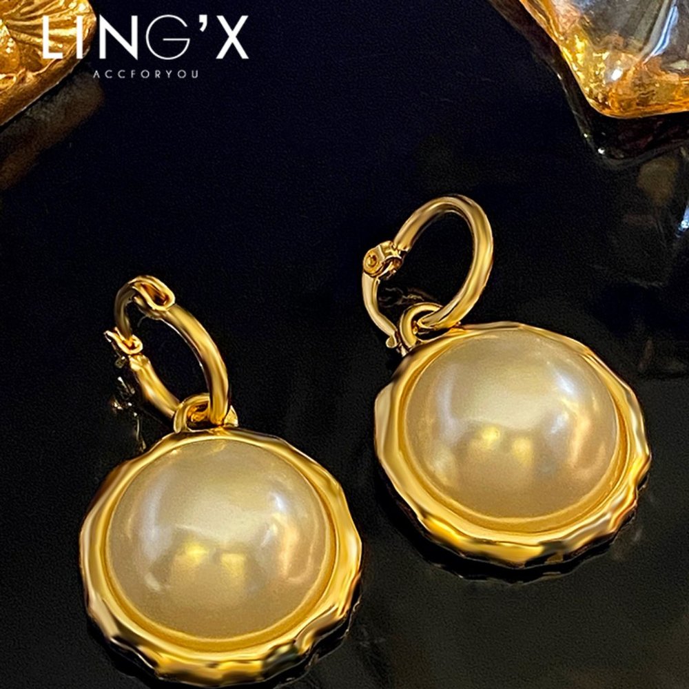14K Cream White Style Pearl Earrings